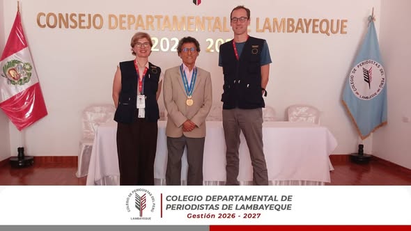 🤝🏻🇵🇪🌎 El decano del Colegio de Periodistas de Lambayeque, Larcery Díaz Suárez, se reunió con miembros de la Misión de Observación Electoral de la Unión Europea-MOE UE Perú 2026.